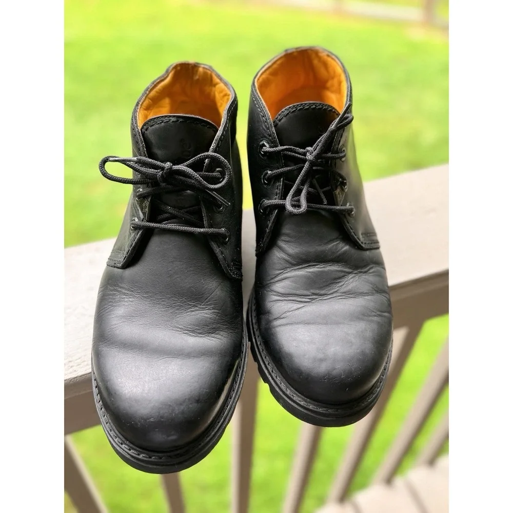 Vintage Havana Joe Chukka Boots Mens US 11.5 EU 45 Black Leather Made Spain
